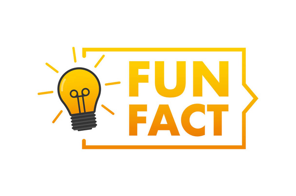Fun fact label. light bulb. Vector stock illustration - Vektör, Görsel