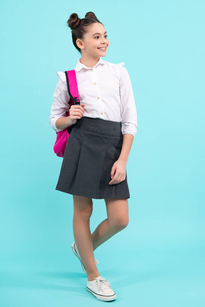 School and education concept. Back to school. Schoolchild, teenage student with backpack, isolated, copy space - Foto, immagini