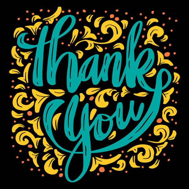  Thank you hand lettering greeting card. - Vector, Image