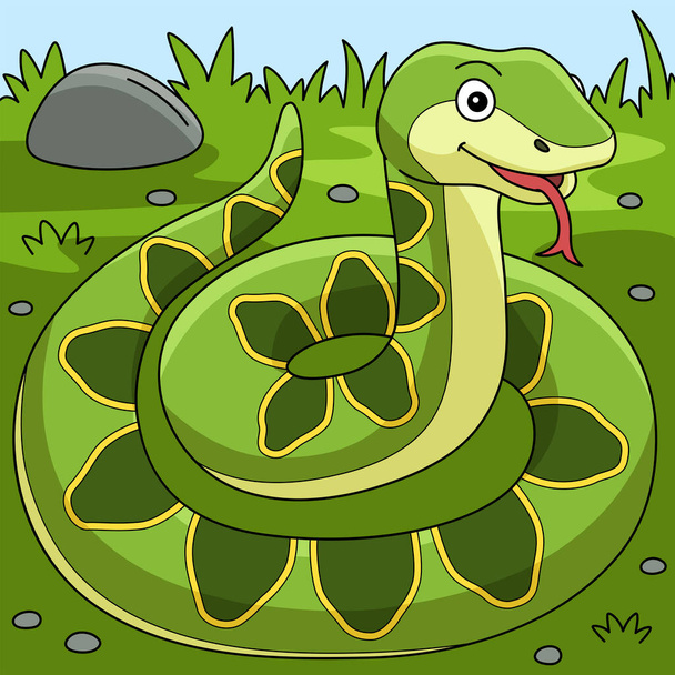  This cartoon clipart shows a Viper Animal illustration. - Vector, Image