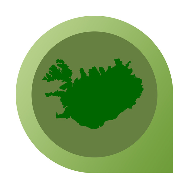 Eristetty Islannin kartta merkki pin
 - Valokuva, kuva