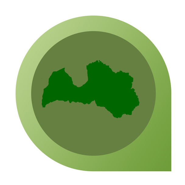 isolierte Lettland-Karte Marker-Pin - Foto, Bild
