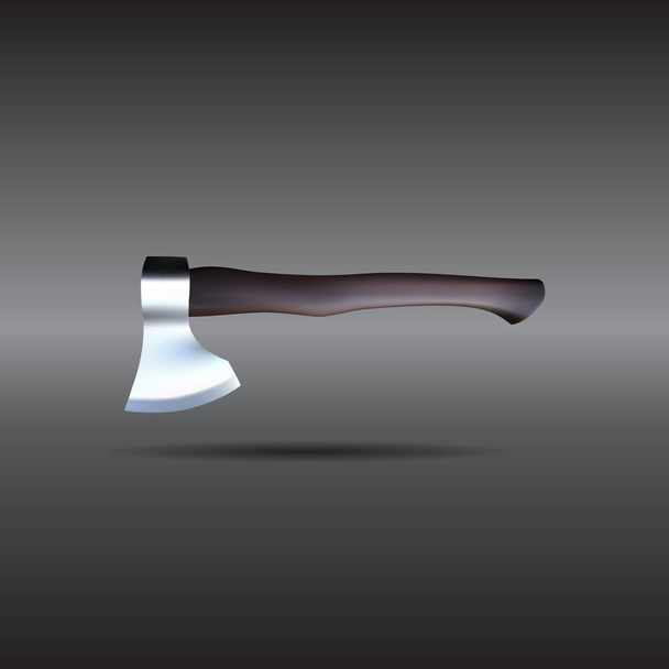 Ax with wooden handle isolated on dark background - Vektor, obrázek