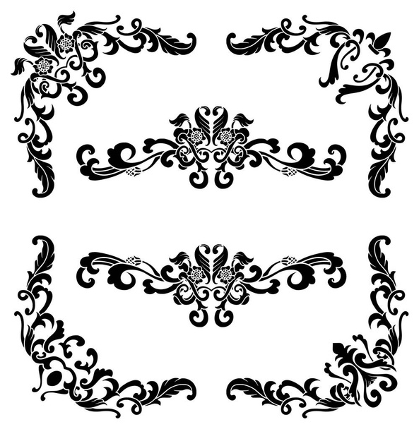 Декоративний орнамент Вінтажна барокова прикраса Квітковий кордон Стиль антикварного мистецтва Ретро
 - Фото, зображення