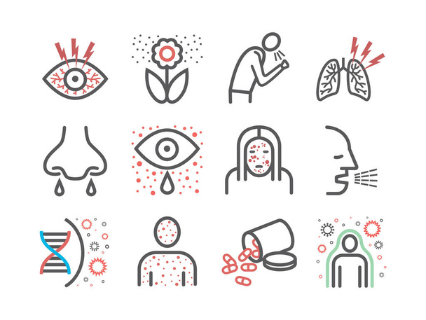 Симптомы аллергии символизируют инфографику. Векторный знак для веб-графики. - Вектор,изображение