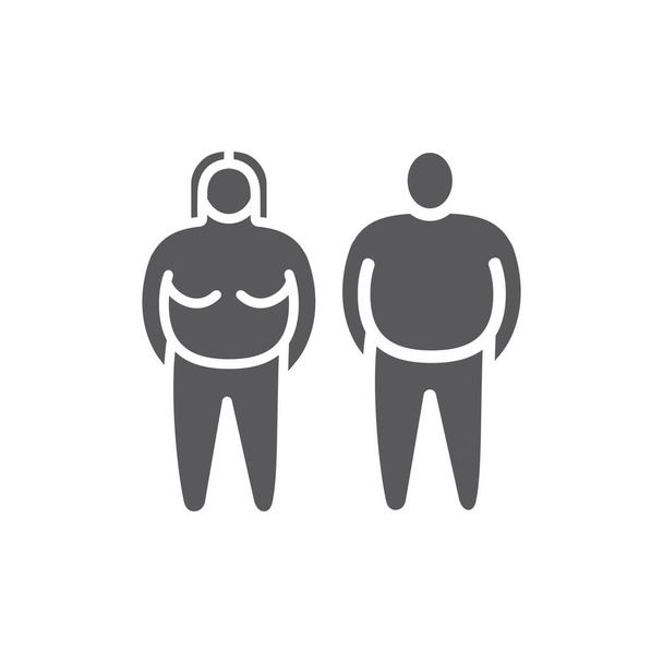 Fat people icon. Overweight sign symbol. Vector illustration. - ベクター画像