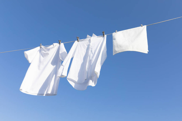 aesthetic laundry concept_clothes line - Photo, image