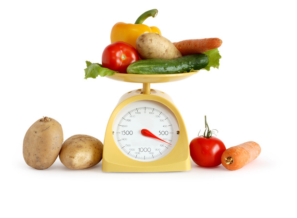 Vegetables On Weight Scale - Photo, Image