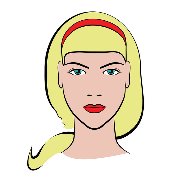 beautiful blonde woman vintage comic style  - Vector, afbeelding