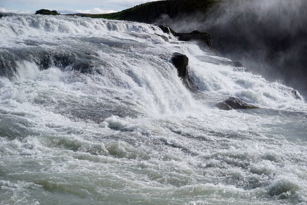 Gullfoss waterfall located in canyon on Hvita river, Iceland - Foto, immagini