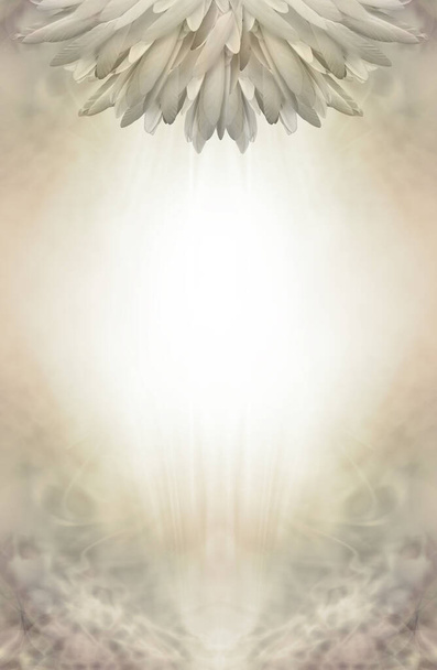 Spiritual Feather Fan Gold Template - ένας ημι-κύκλος ανεμιστήρας του μακρύ λεπτό χλωμό χρυσό χρώμα φτερά με μεγάλο χώρο αντίγραφο κάτω ιδανικό για ένα πνευματικό θέμα Πιστοποιητικό, Βραβείο, Δίπλωμα, πρόσκληση, αγγελία, σημείωμα                             - Φωτογραφία, εικόνα