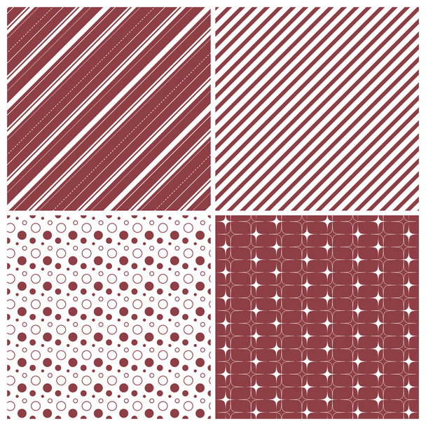 geometric seamless patterns, red - Vector, imagen