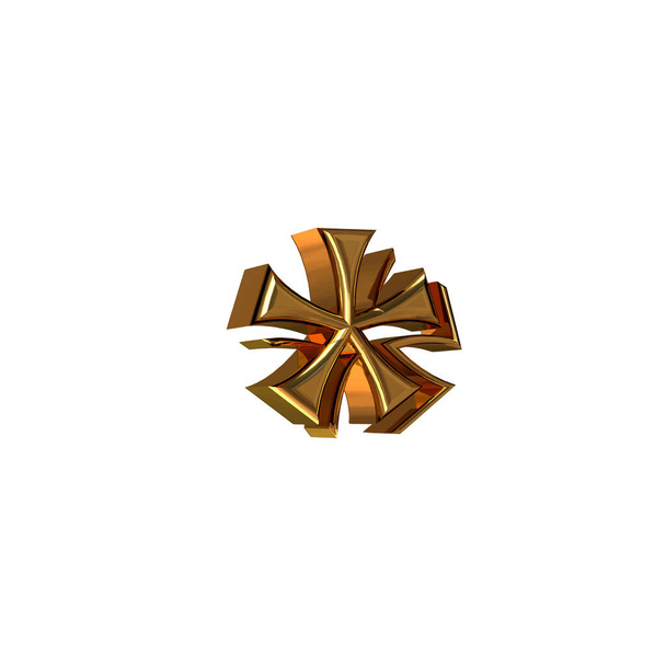 3D symbol made of gold - Vektor, Bild