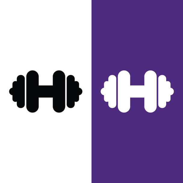 Dumbbell Barbell Vector Icon in Glyph Style. Vector illustration icon can be used for an app, website, or part of a logo. - Vektor, Bild