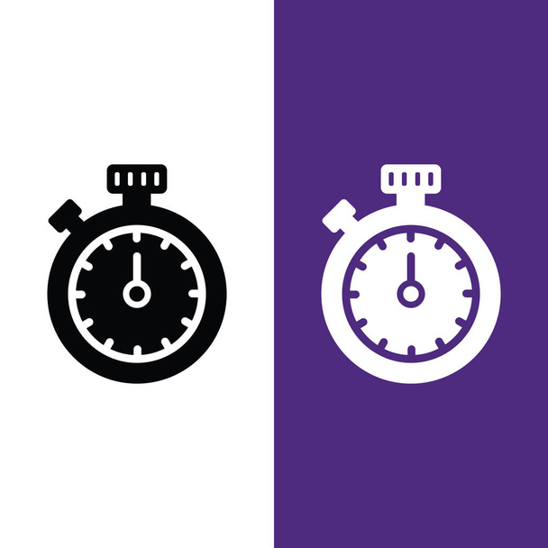 Stopwatch Vector Icon in Glyph Style. Vector illustration icon can be used for an app, website, or part of a logo - Vecteur, image