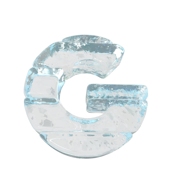 Ice 3d symbol made of horizontal blocks. letter g - Vektor, Bild