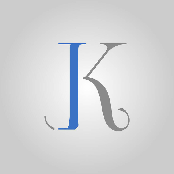 JK initial letter logo design template vector - Vetor, Imagem