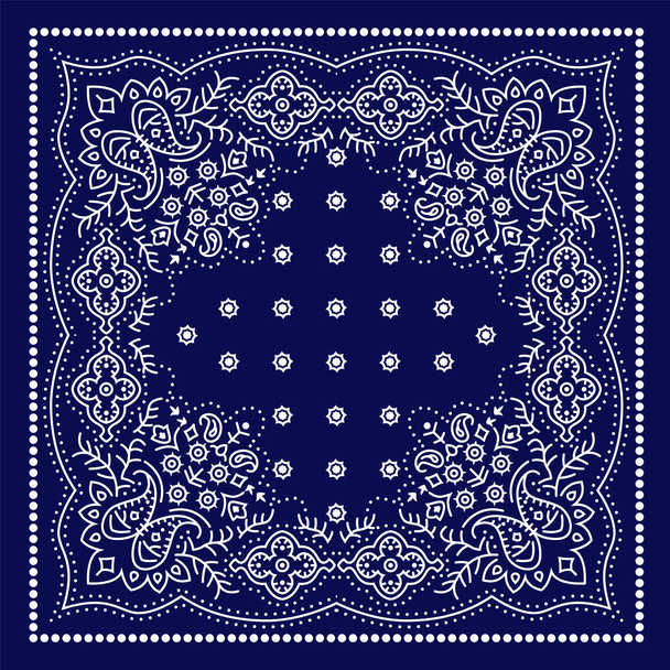 Modern cashmere paisley bandana print pattern - Vector, afbeelding