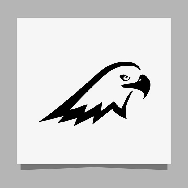 Vector illustration of a black eagle on white paper which is perfect for logos, business cards, emblems and icons. - Vetor, Imagem