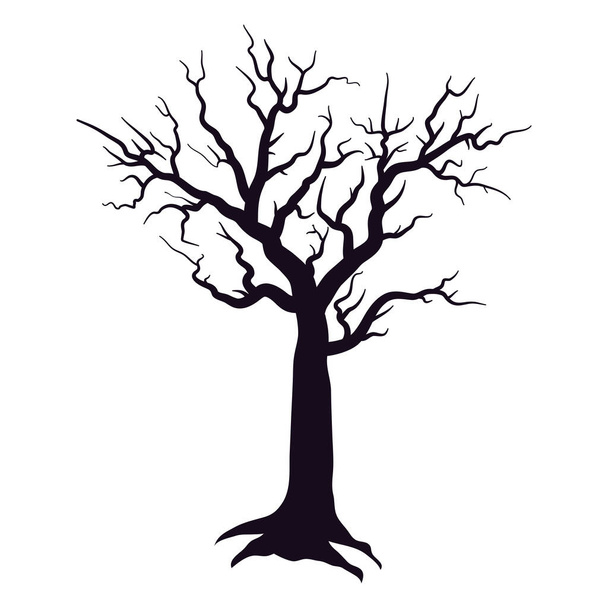 dry tree silhouette style icon - Διάνυσμα, εικόνα