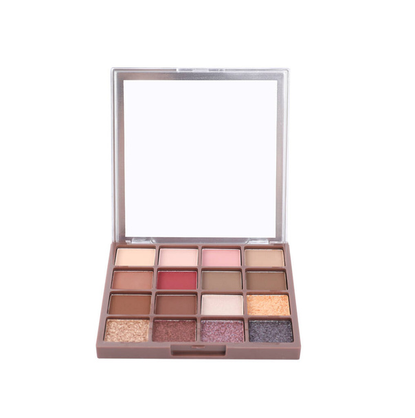 Beautiful eyeshadow palette isolated on white. Makeup product - Foto, afbeelding