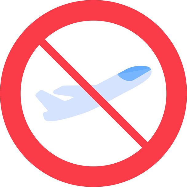 No fly zone simple icon, vector illustration - ベクター画像