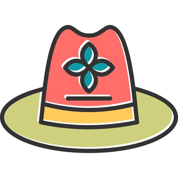 Sombrero solar. icono web ilustración simple - Vector, imagen