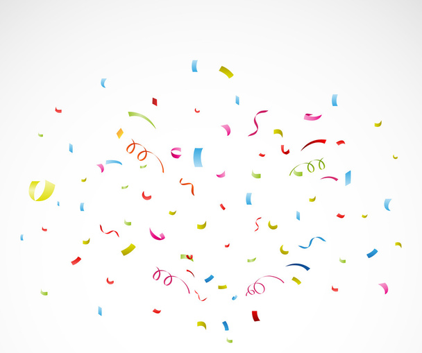 Colorful confetti on white background - Vector, Image