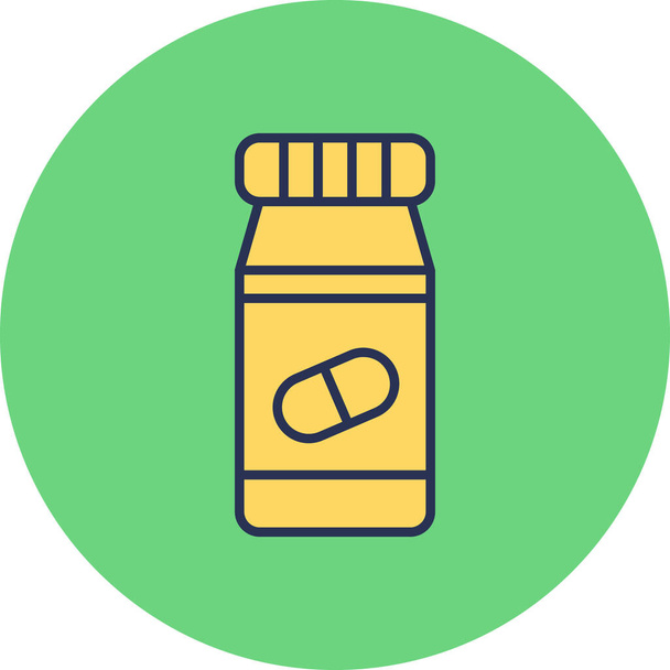 Pills bottle modern vector icon illustration - Vettoriali, immagini