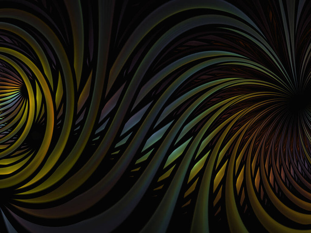 Fond de courbe abstrait. Ensemble de lignes ondulées, élément de design dinamique, vagues de mélange, courbes lisses, forme d'onde. Textures de couleur fractale torsadées. Eléments ondulés. Oeuvre 3d - Photo, image