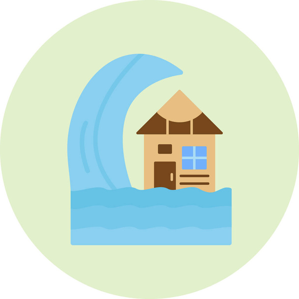 Tsunami icon vector illustration - Vector, afbeelding