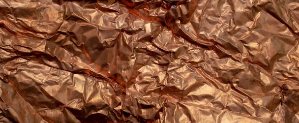 red glossy copper foil texture - Photo, image