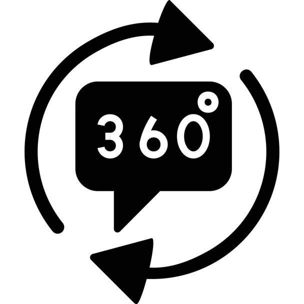 360 Stupňů. ikona jednoduchá vektorová ilustrace  - Vektor, obrázek