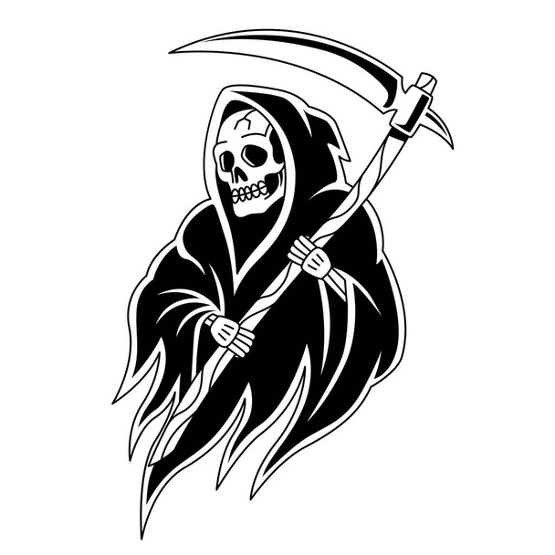 Isolated reaper tattoo Death Halloween season Vector illustration - Vector, Imagen
