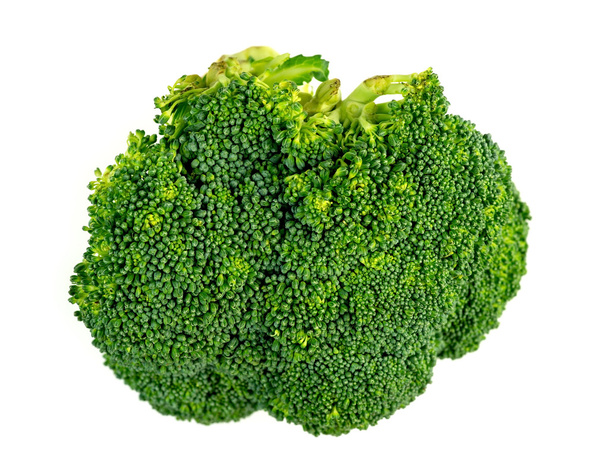 Zbliżenie makro na białym tle floret brokuły - Zdjęcie, obraz