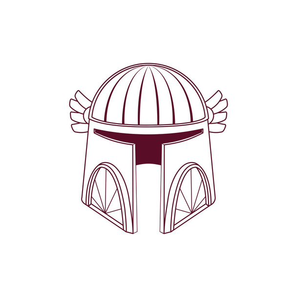 Isolated draw helmet heraldry medieval symbols vector illustration - Wektor, obraz