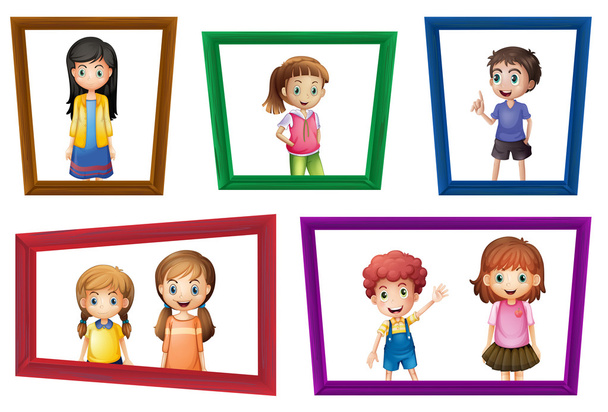 Kinderen en frames - Vector, afbeelding