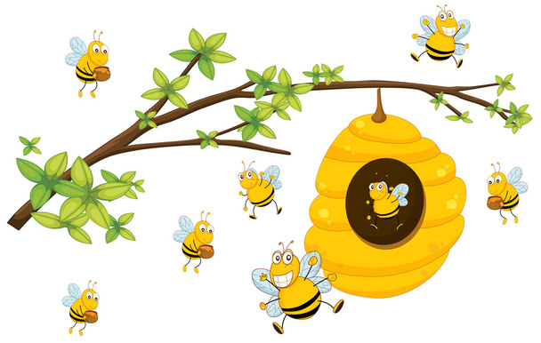 Mehiläispesä
 - Vektori, kuva