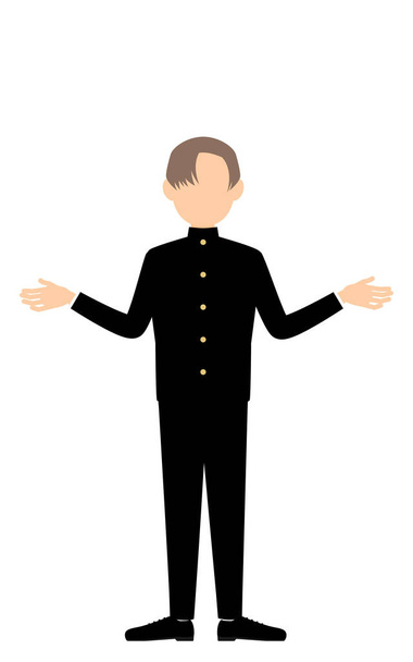 Boy wearing school uniform, Gestures with outstretched arms - Vector, imagen
