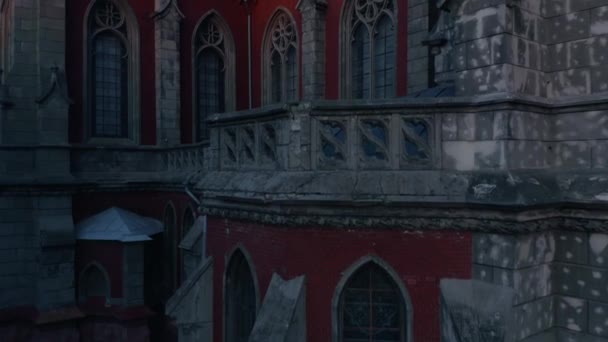 Close-up of old ancient decorative historical church in Kiev. Roman Catholic Chuch of St Nicholas. - Séquence, vidéo