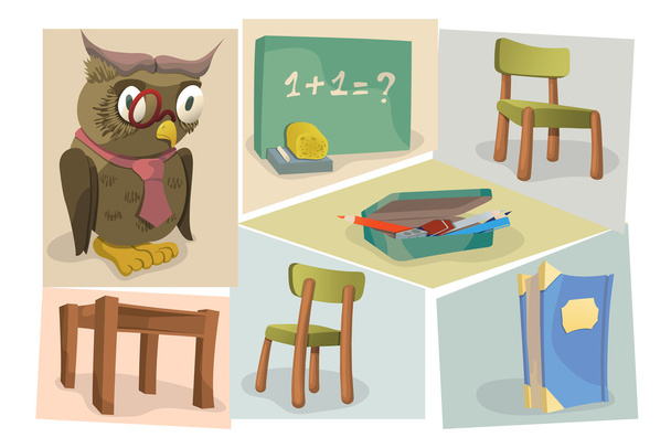 Illustration set for the "Back to School" theme - Vector, Image