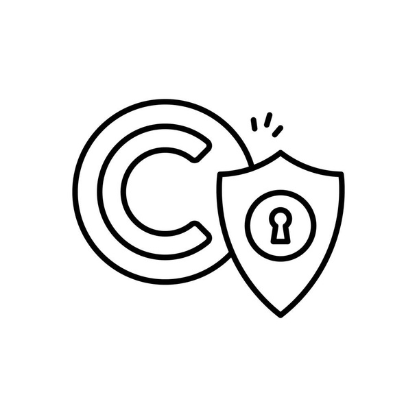 Copyright Protection icon in vector. Logotype - Vettoriali, immagini