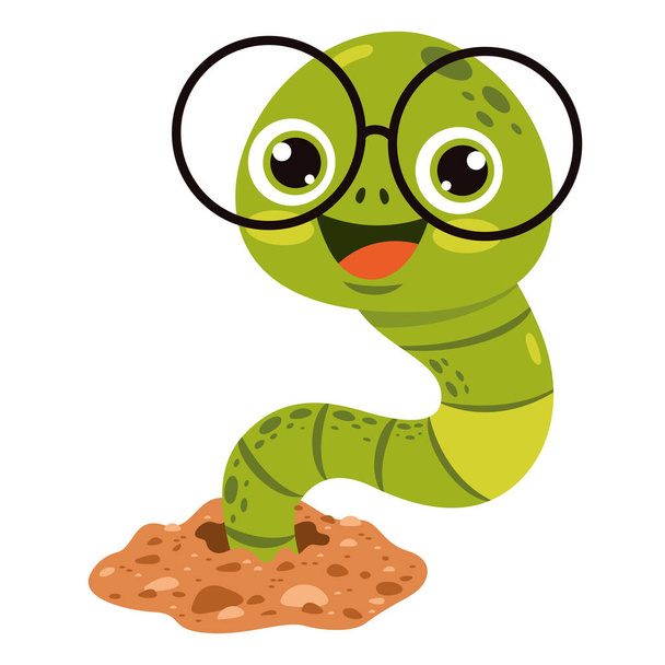 Cartoon Drawing Of A Worm - Vector, Image
