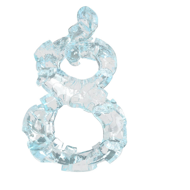 3d symbol made of broken ice. number 8 - Vektor, kép