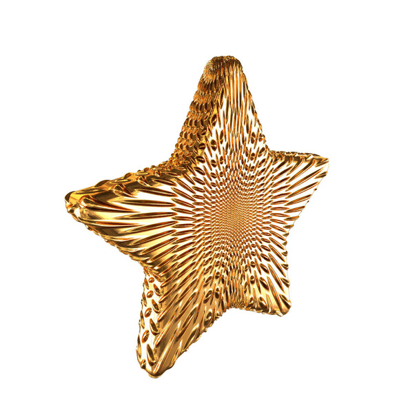 3D ribbed stars made of gold - Vektor, Bild