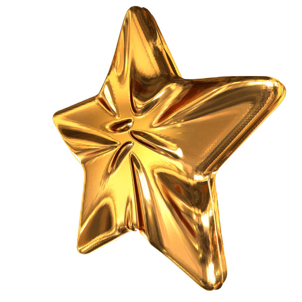 3D ribbed stars made of gold - ベクター画像