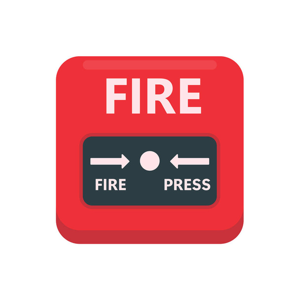 Fire alarm button. A fire alarm alerts people to evacuate the building. - Διάνυσμα, εικόνα