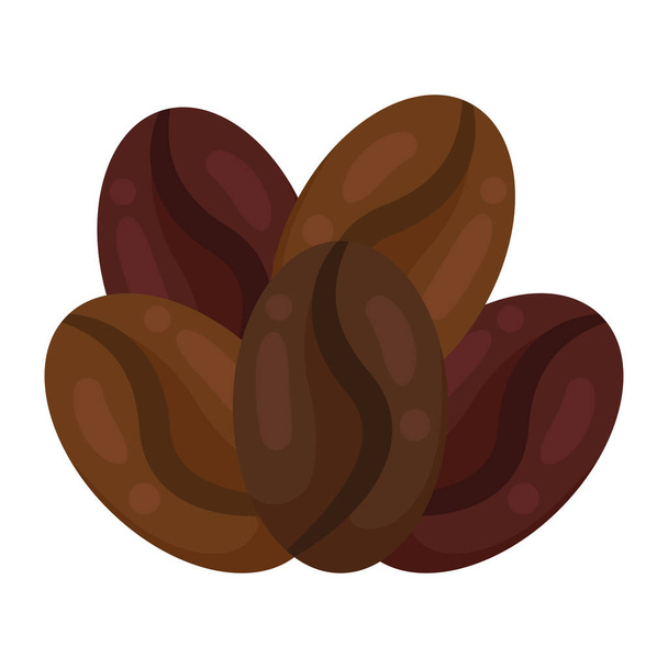 grãos de café sementes ícone da natureza - Vetor, Imagem