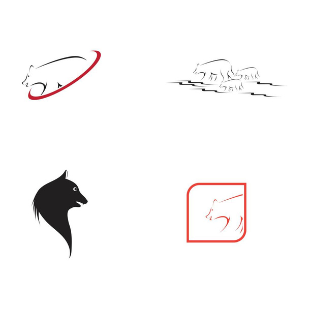 Векторные животные с логотипом медведя - Вектор,изображение