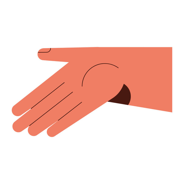 hand human receiving gesture position - Vetor, Imagem